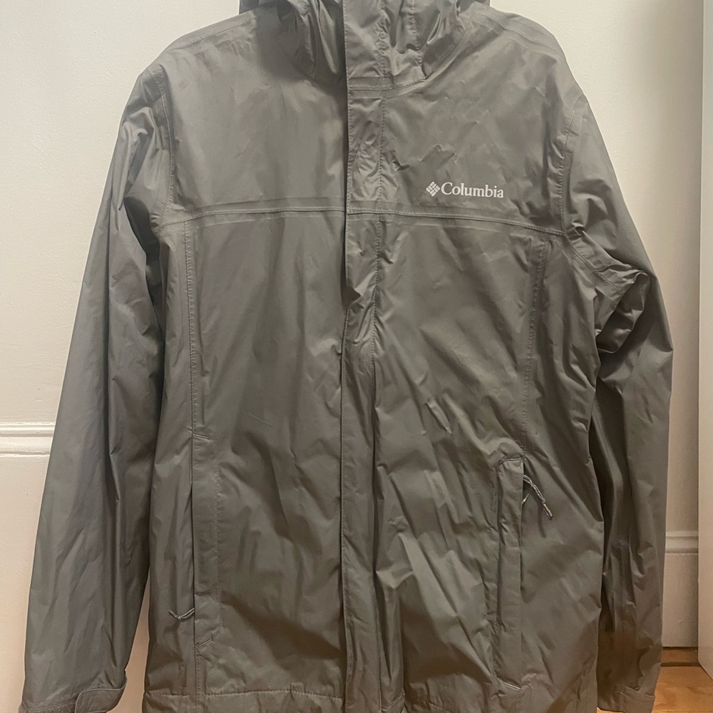Columbia Men's Gray Rain Jacket - Size S